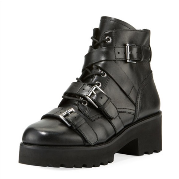 SOLDOUT ASH Razor Leather BUCKLE PLATFORM Combat - Picture 4 of 7